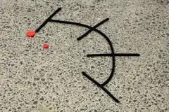 Scheme (Felt) and Sign Two (Felt) by Peter Robinson, felt, sold Sep 2016