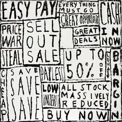 Easy Pay, 1994 by Peter Robinson, 1994, acrylic and oilstick on plywood, sold Sep 2016