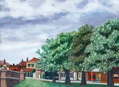 Douglas MacDiarmid, Bank of the Avon River, oil on board