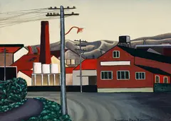 Christchurch, March, 1945 by Douglas MacDiarmid, 1945, oil on board, sold Sep 2016