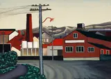Douglas MacDiarmid, Christchurch, March, 1945, 1945, oil on board