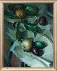 Still Life with Fruit by Bessie Christie, oil on board, sold Sep 2016
