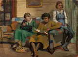 Ida Harriet Carey, Dorothy’s Family, oil on paper laid onto board