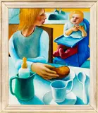 Michael Smither, Mother and Child, oil on board
