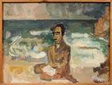 Toss Woollaston, Poet by the Sea (A Portrait of Charles Brasch), oil on board