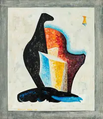 Abstract Pattern by Charles Herbert Smales Tole, acrylic on board, sold Sep 2016