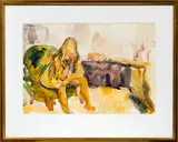 Toss Woollaston, Seated Nude in an Interior