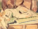 Large Nude by Toss Woollaston, watercolour, 1936, sold Sep 2016