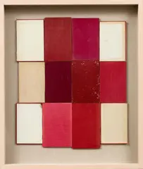 Patrick Pound, Three Crosses, found book covers (1997)