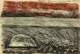 Colin McCahon, Moby Dick off Muriwai: Swimming South, pastel and graphite on paper
