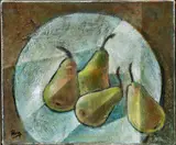 Melvin Day, Still Life with Four Pears, oil on canvas