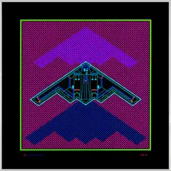 Wong Sing Tai, B2 Stealth Bomber, acrylic on perspex