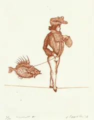 Barry Cleavin, Tightrope 4, etching, 15/30
