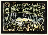 Nigel Brown, Veronica Lake, colour woodcut, 1/20