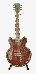 Gibson ES 355 by Jeffrey Thomson, corrugated iron and wire on guitar stand, offered Jun 2016