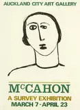 Colin McCahon, Auckland City Art Gallery, A Survey Exhibition, March 7 – April 23, screenprint