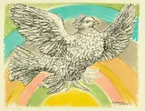 Flying Dove (in Rainbow) by Pablo Picasso, lithograph, 158/200, sold Jun 2016