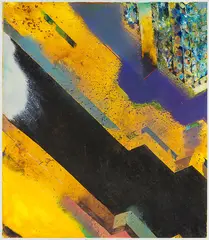 Philip Trusttum, Black Line, mixed media on board