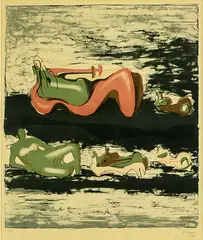 Reclining Figures by Henry Moore, lithograph, 6/50, sold Jun 2016
