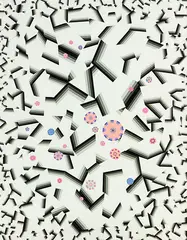 Ben Buchanan, White Mountain, adhesive collage on board