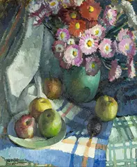 Still Life by Bessie Christie, oil on board, offered Jun 2016