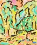 Kirstin Carlin, Pleasure Garden (Five), oil on board