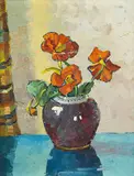 John Weeks, Still Life with Nasturtiums, oil on board, circa 1932