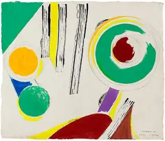 Flipback On by Julian Dashper, acrylic on hand-made paper, offered Jun 2016