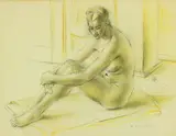 Anna Lois White, Seated Figure, graphite and crayon on paper
