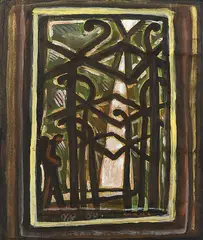 Tramper 12A by Nigel Brown, acrylic, watercolour and metallic paint on paper, sold Jun 2016