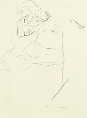 Untitled by Bill Hammond, graphite on paper, offered Jun 2016