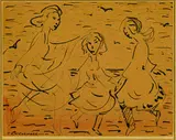 T. A. McCormack, Girls Dancing on Beach
