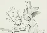 Pat Hanly, Screaming Child – Confused Mother, graphite on paper