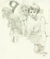Garth Tapper, Night Out, graphite on paper