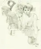 Garth Tapper, Night Out, graphite on paper