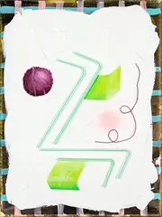 Untitled by Imogen Taylor, drinking straws, string and acrylic on canvas, offered Apr 2016