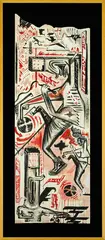 Rock Stars by Bill Hammond, acrylic on wallpaper, sold Apr 2016