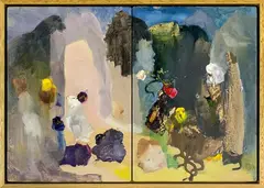 Karen Black, Untitled, oil on marine plywood, diptych
