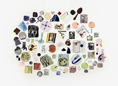 Richard Killeen, Still life with James Joyce, acrylic on aluminium, 79 parts