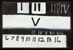 Colin McCahon, Rocks in the Sky, Series 2, No. 2: Lagoon, Muriwai, synthetic polymer paint on Steinbach laid on board