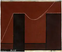 Jump (E. 28) by Colin McCahon, synthetic polymer paint on unstretched jute canvas, offered Apr 2016