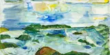 Anna Caselberg, To and Fro in Otago Harbour, acrylic on board