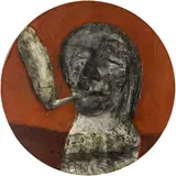 Star Gossage and Grant Hall, Smoking Woman, oil on board