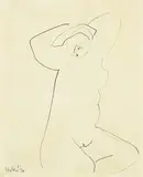 Ralph Hotere, Untitled - Nude, ink on paper