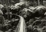 Gil Hanly, Barry Brickell Driving Creek Railway circa 1980’s, gelatin silver print