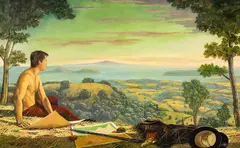 Peter Waddell, Surveying, oil on canvas