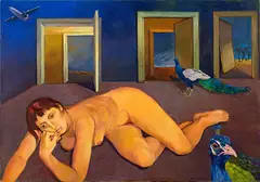 Jan Nigro, Alice through doors, oil on canvas