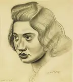 Juliet Peter, Young Woman, Wellington 1948, charcoal on paper