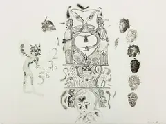 Veil by Shane Cotton, lithograph, 34/40, sold Feb 2016
