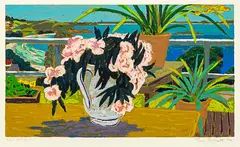 Tom Burnett, Doubtless Bay, woodblock print, 91/140